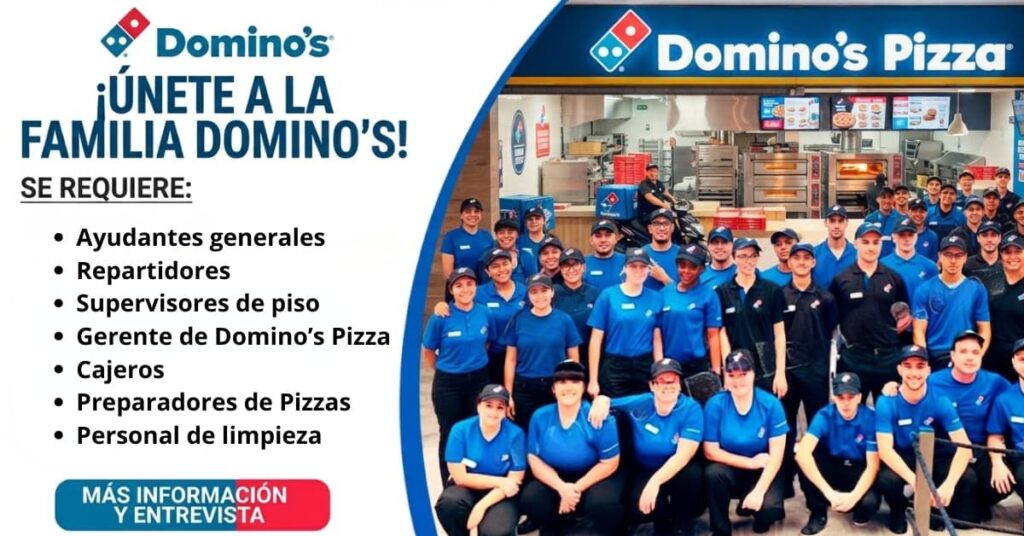 NUEVA BOLSA DE EMPLEOS EN DOMINO´S PIZZA